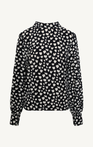 The Musthaves Mila Blouse Long Sleeve Cheetah Zwart