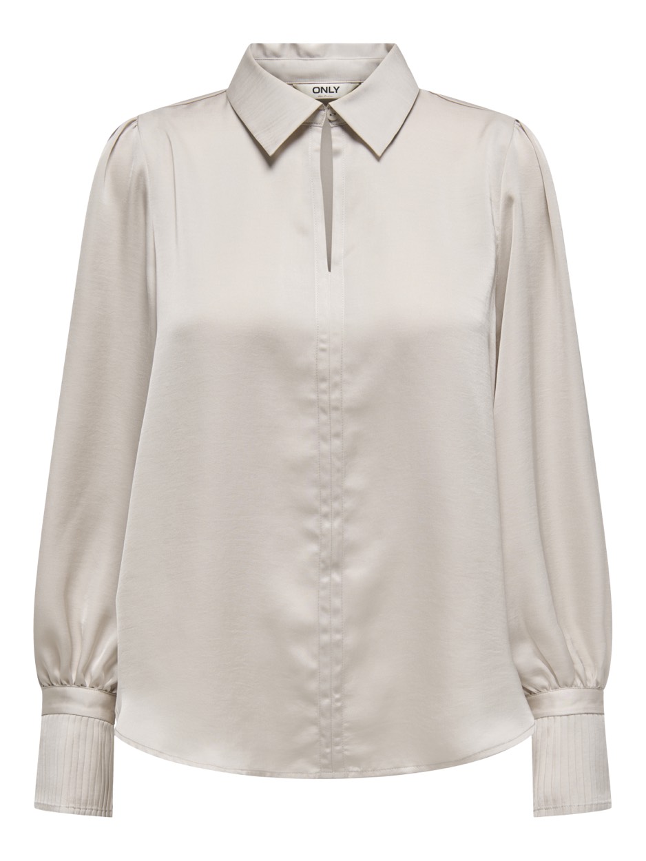 Only Onlsister ls pleat detail shirt wvn zand