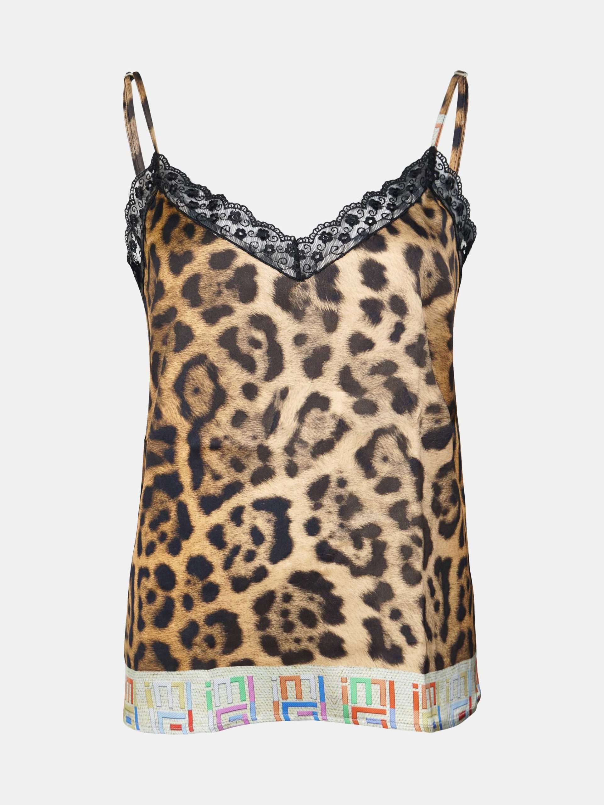 Mucho Gusto Slip top met luipaard print