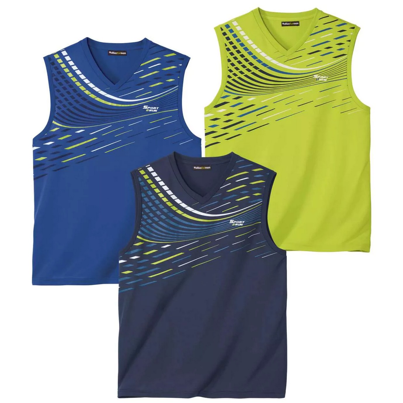 Atlas For Men Heren active vest top (set van 3)