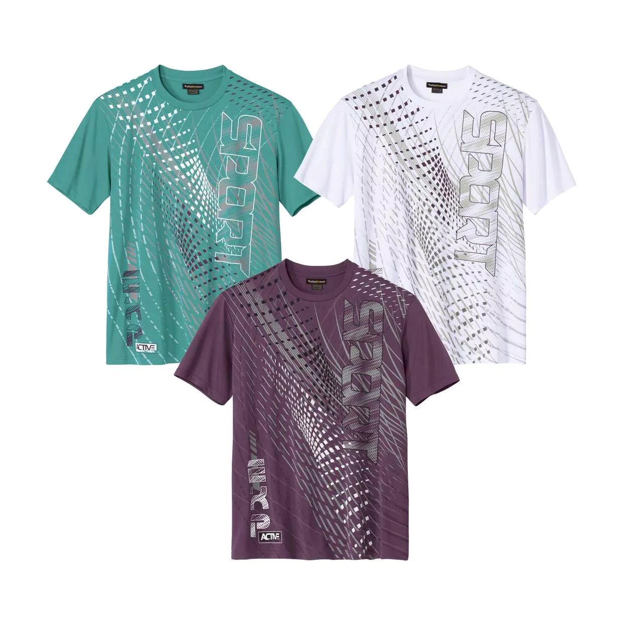 Atlas For Men Heren bedrukt sport t-shirt (pack of 3)