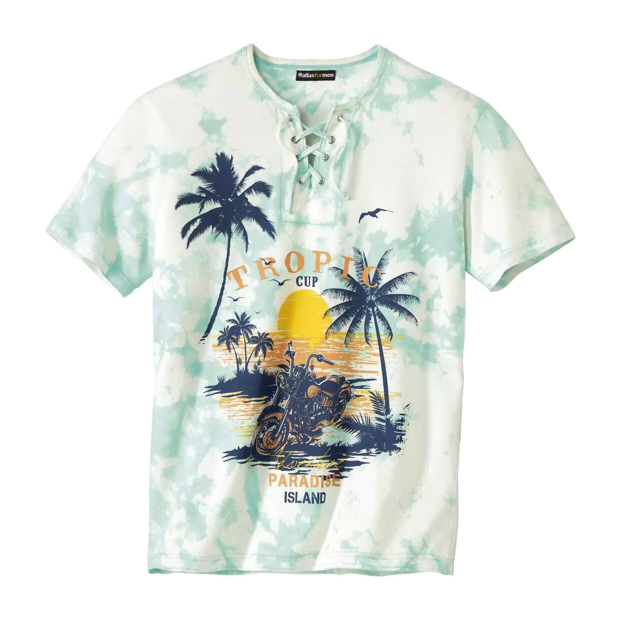 Atlas For Men Heren tie dye lace up t-shirt