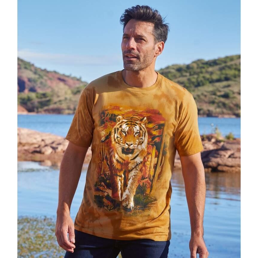 Atlas For Men Heren tijger tie dye t-shirt