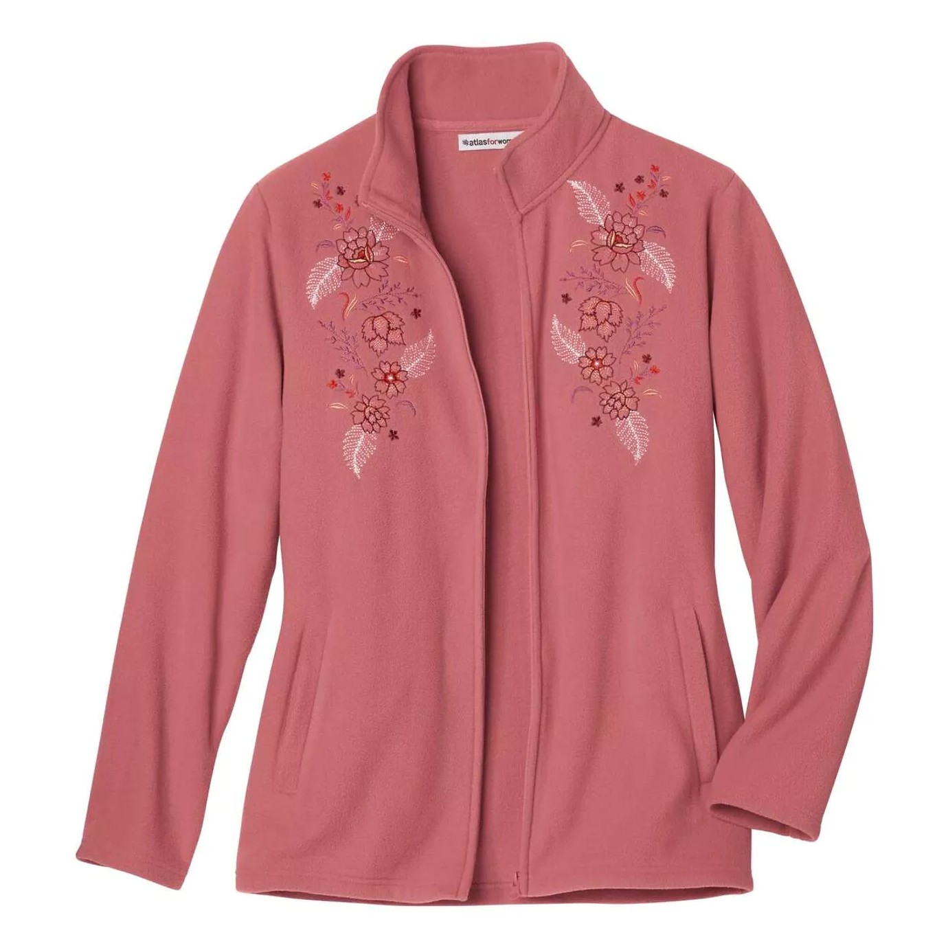 Atlas for Women Geborduurde fleece jas voor dames