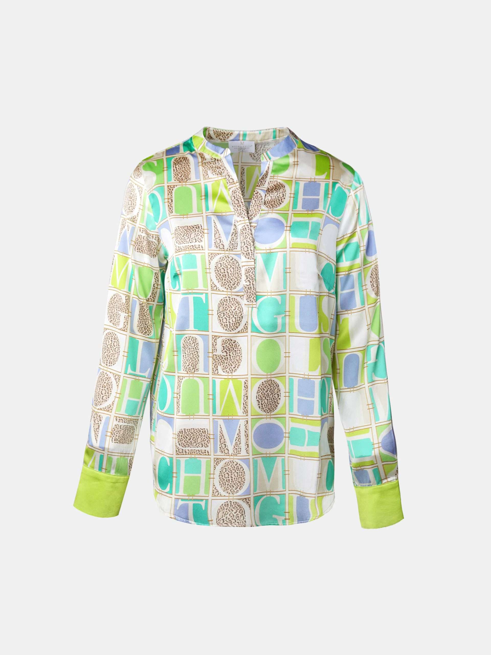 Mucho Gusto  blouse monza luipaard mg groen blauw