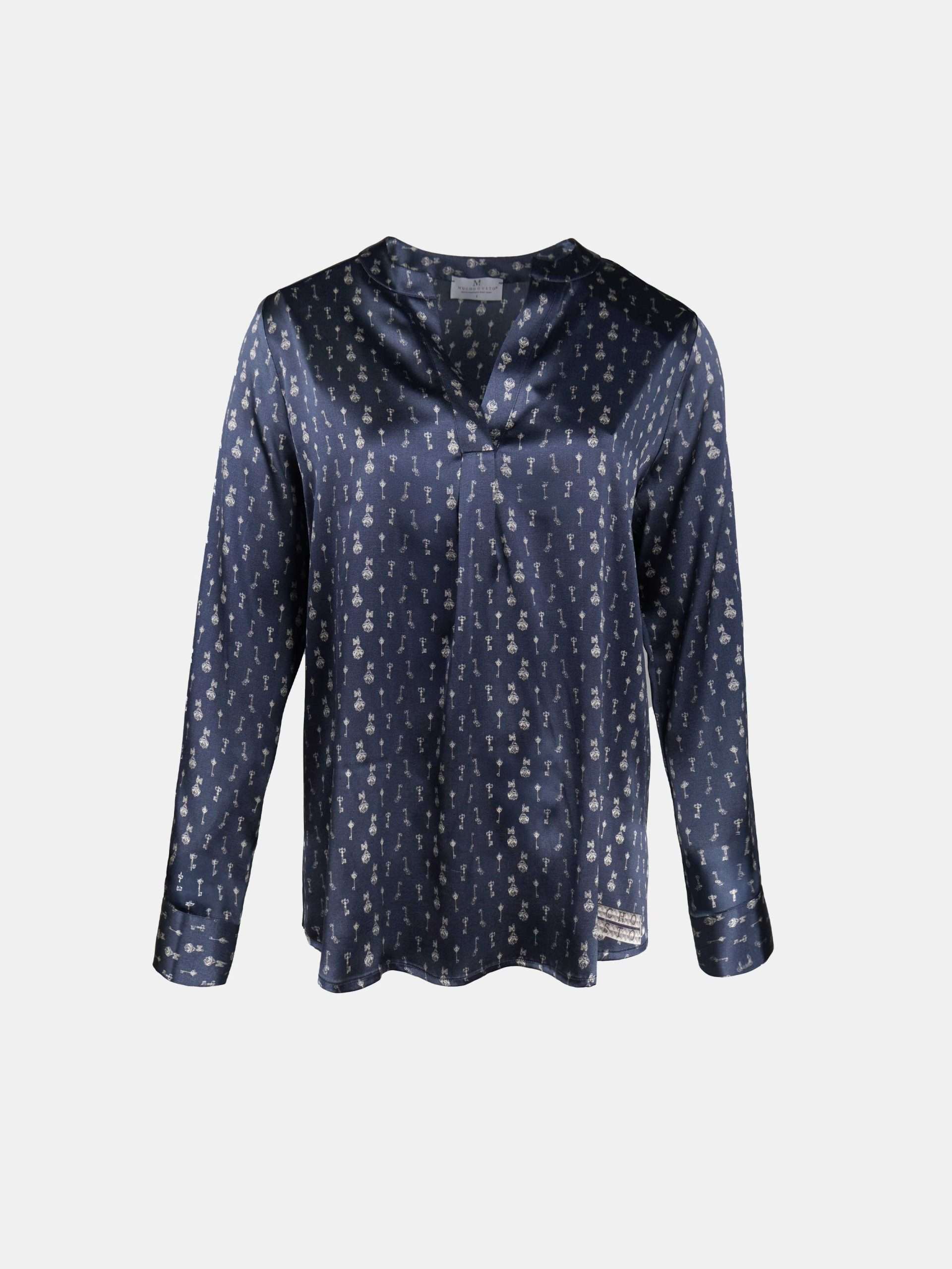 Mucho Gusto  blouse monza sleutel print blauw