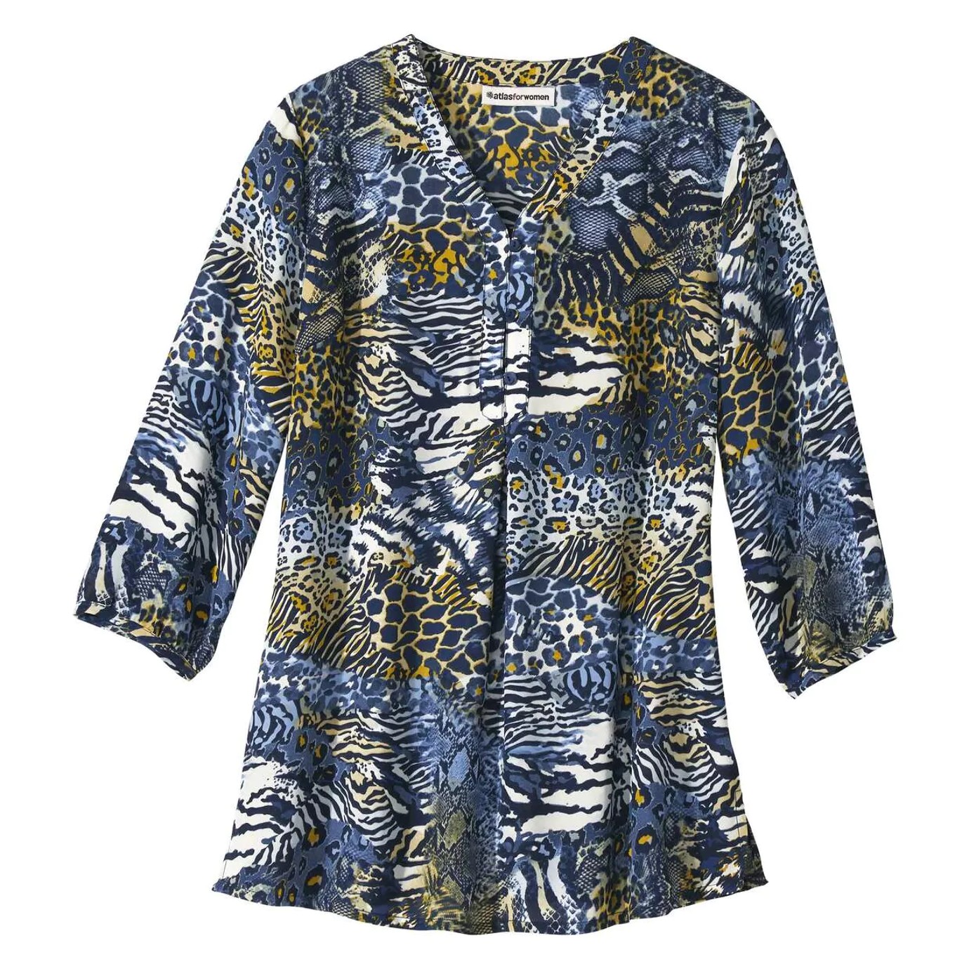 Atlas for Women Dames crepe blouse met dierenprint