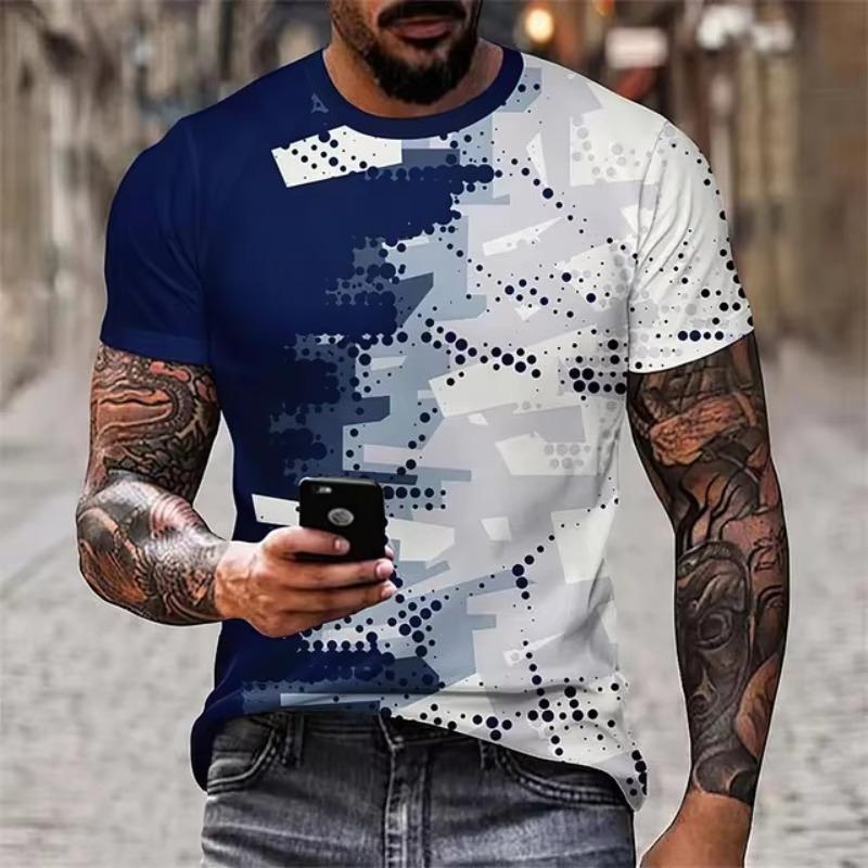 BOLIV MODA Heren T-shirt Snel drogende tops Zomermode Straat Korte mouw T-shirts 3D grafische print T-shirts Oversized herenkleding M