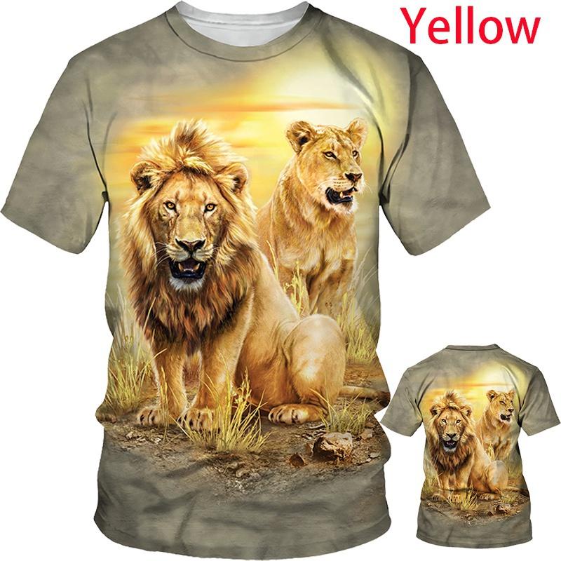 No. 11 Fashion Cool Lion Tiger 3D-geprint koppel T-shirt Unisex Zomermode Dieren Korte tops T-shirts Heren S