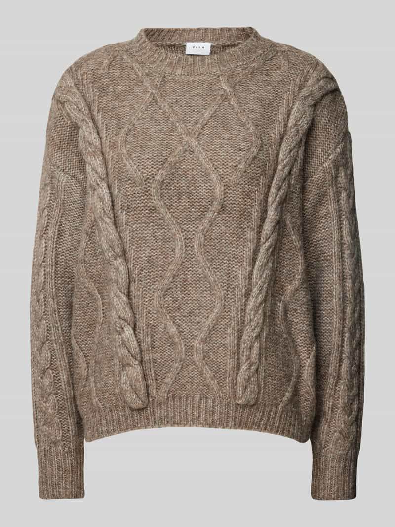 Vila Gebreide pullover met kabelpatroon, model 'TOYA'