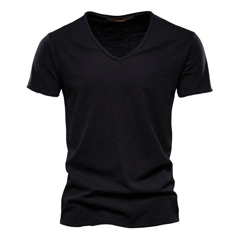 Big Thumb Zomer Elasticiteit T-shirt Mannen Casual Zachte Fitness Shirt Mannen T-shirt Tops Tee Shirts V-hals Korte Mouw T-shirt Mannen S blauw