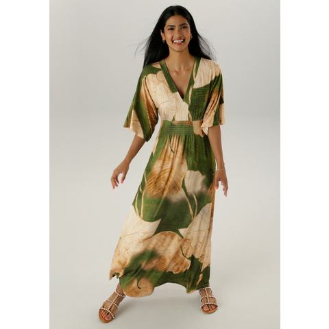 Aniston SELECTED Maxi-jurk met wijde 3/4-mouwen - nieuwe collectie