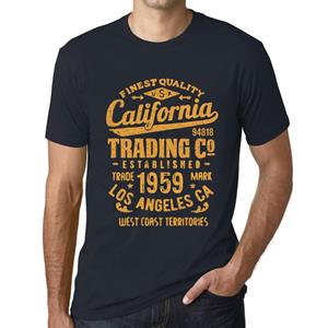 Ultrabasic Heren Vintage T-shirt Grafisch T-shirt California Trading 1959 Navy XS afgrond