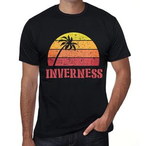 Ultrabasic Heren Vintage T-shirt Grafisch T-shirt Inverness Sunset Diep Zwart XS zwart