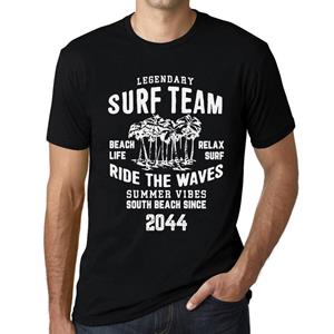 Ultrabasic Vintage T-shirt voor heren Grafisch T-shirt Surf Team 2044 diepzwart XS zwart