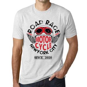 Ultrabasic Vintage T-shirt voor heren, grafisch T-shirt, wegrace sinds 2020, vintage wit XS anti-flash witte kleur