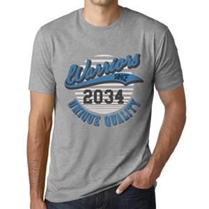Ultrabasic Vintage T-shirt voor heren Grafisch T-shirt Warriors Since 2034 Grijs gemêleerd XS heide grijze kleur