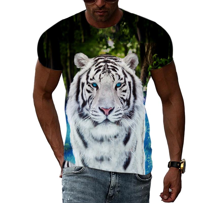 HerSight Heren zomer 3D-print T-shirt met korte mouwen en O-hals XS