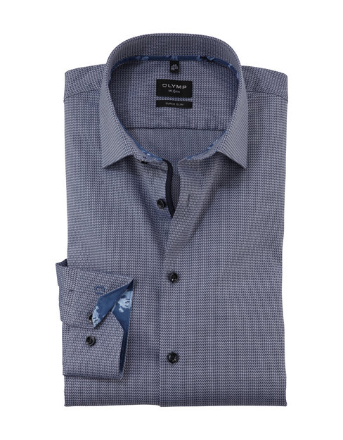 OLYMP No. Six Super slim fit zakelijk overhemd met structuurmotief, model 'New York'
