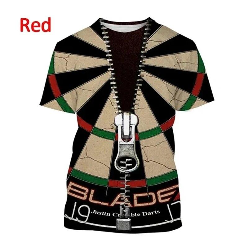 Chengyu Darts Thema Patroon heren T-shirt met korte mouwen Casual Mode Spel Harajuku Stijl 3D Print Streetwear Top Ropa Hombre XXXL