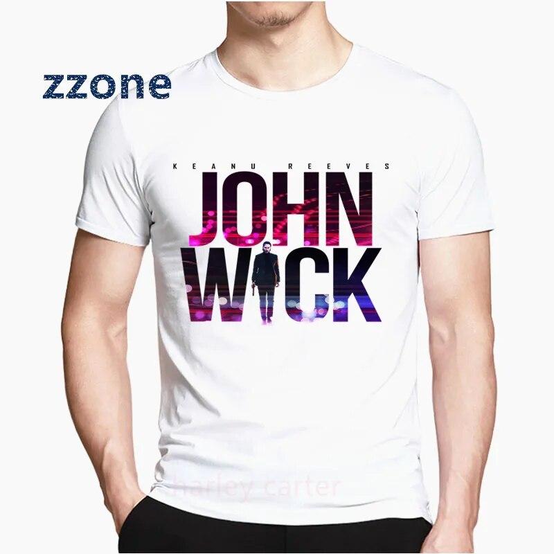 YSM Cotton Tshirt John Wick T-shirt T-shirt Heren Grappige Print Mode T-shirt Korte Mouw Zomer Top Mannelijk XS wit