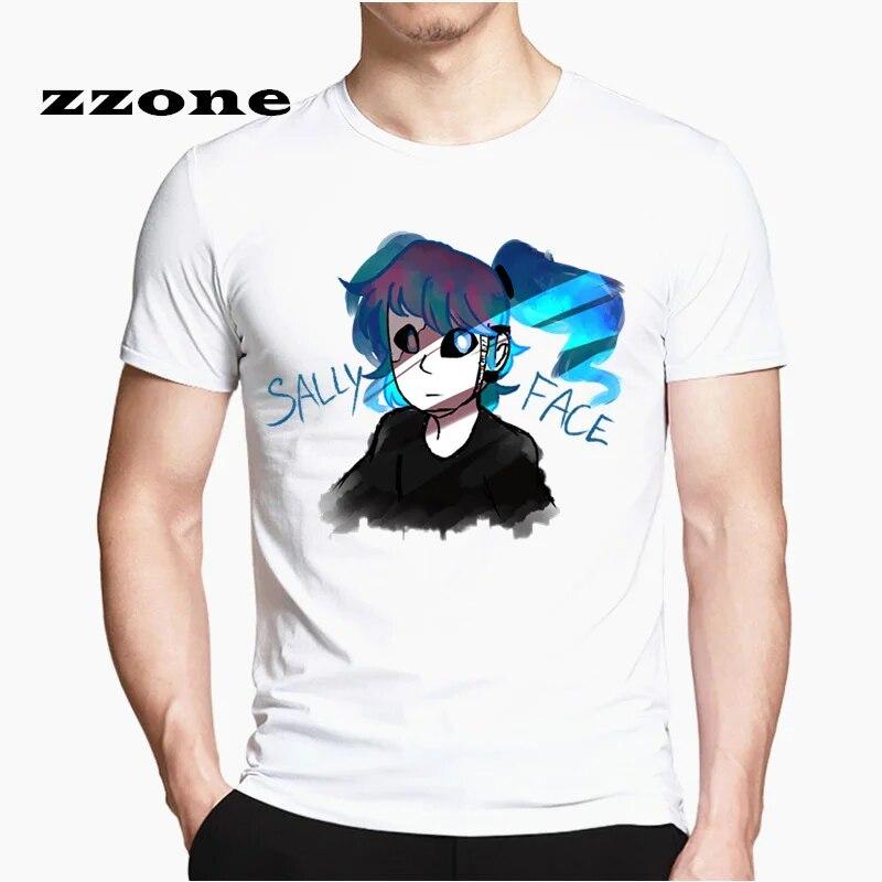 YSM Cotton Tshirt Grappig bedrukt Sally Face T-shirt voor heren Unisex zomer casual T-shirt HCP4553 XS wit