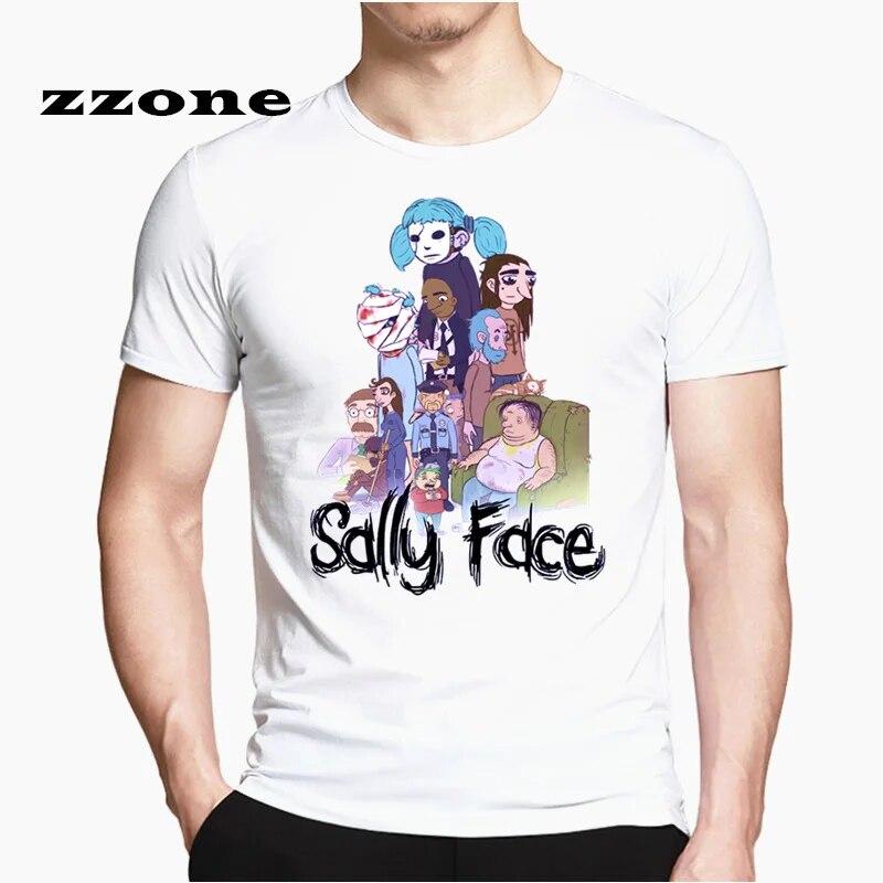 YSM Cotton Tshirt Grappig bedrukt Sally Face T-shirt voor heren Unisex zomer casual T-shirt HCP4553 XS wit