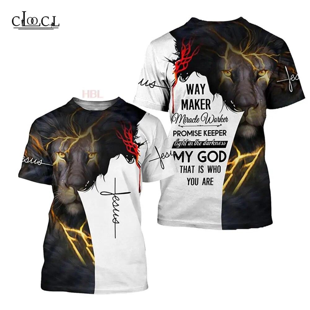 Xin nan zhuang Unisex T-shirt met korte mouwen 3D-print God Religie Jezus Harajuku Casual Streetwear 6XL