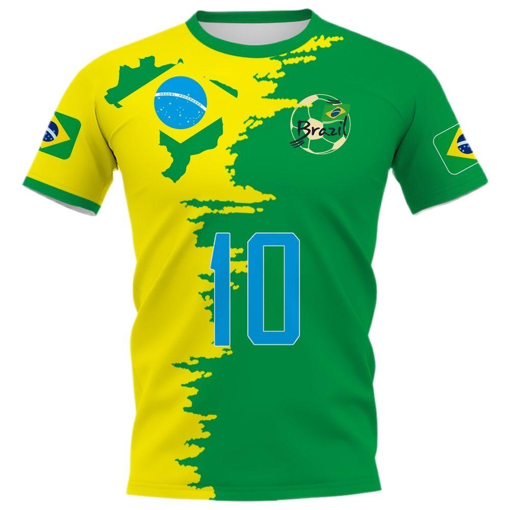 Baibao QIQI Heren T-shirt Brazilië Jersey 3D Graphics Braziliaanse Vlag Bedrukt Dames Korte Mouw shirts Casual Heren Tops Herenkleding 6XL