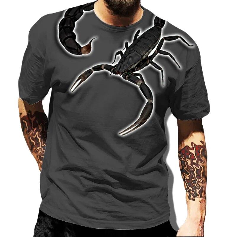 Xin nan zhuang Heren T-shirts Klassiek Dier Schorpioen 3d Geprint Zomer Mode Snel Drogend Korte Mouw Hiphop Shirt Streetwear Unisex 2023 XXL