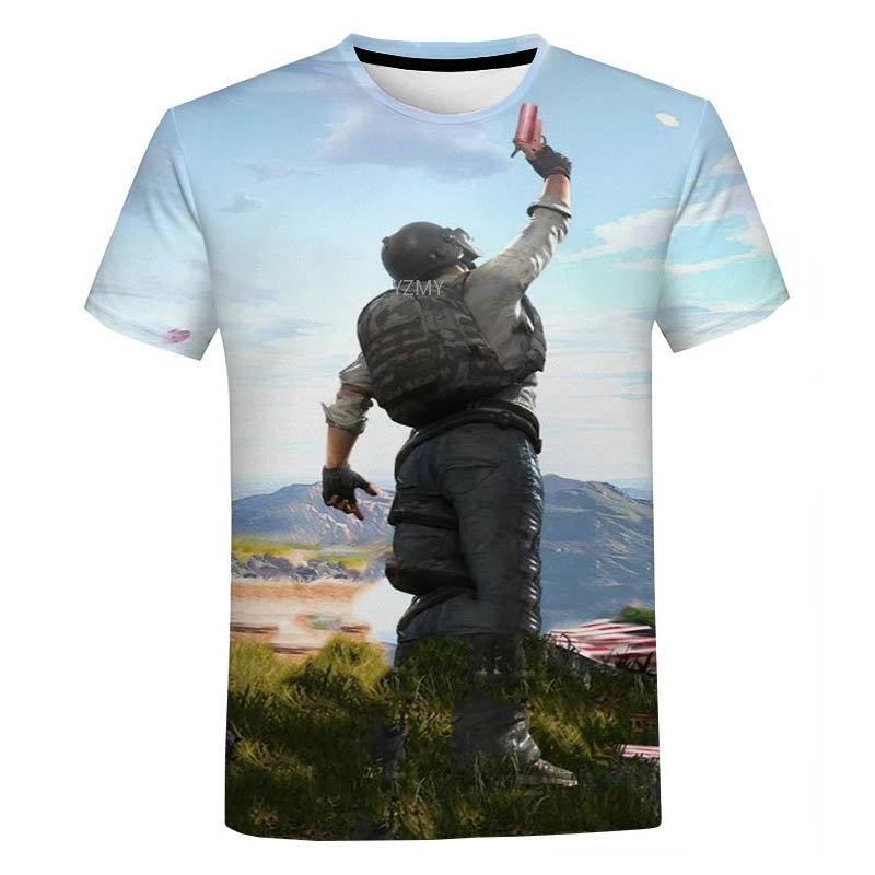 Xin nan zhuang Mannen Vrouwen Kinderen Pubg 3D Printe Cool Tops Tee Game Streetwear Mode T-shirt Nieuw Zomer Casual Korte Mouw 6XL