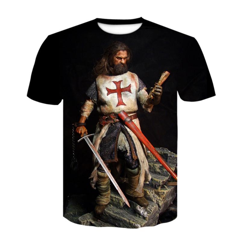 Subilier Knights Templar Armor Warrior 3D Printing T-shirt 2023 Zomer Herenmode Casual Korte Mouw Top Grappig Ontwerp T-shirts XS