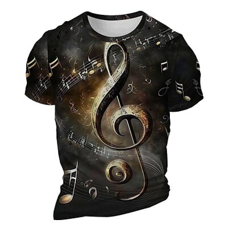Bobby 2 Carnival Graphic Musical Notes Daily Designer Retro Vintage Heren 3D Print T-shirt Tee Sport Outdoor S