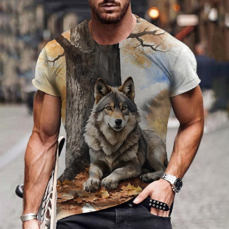 Bobby 2 Wolf T-shirt 3d Digitaal Dierenprint Grafisch camisa hombre Casual Tees Korte Mouwen Comfortabele Pullover Tops Herenkleding XL