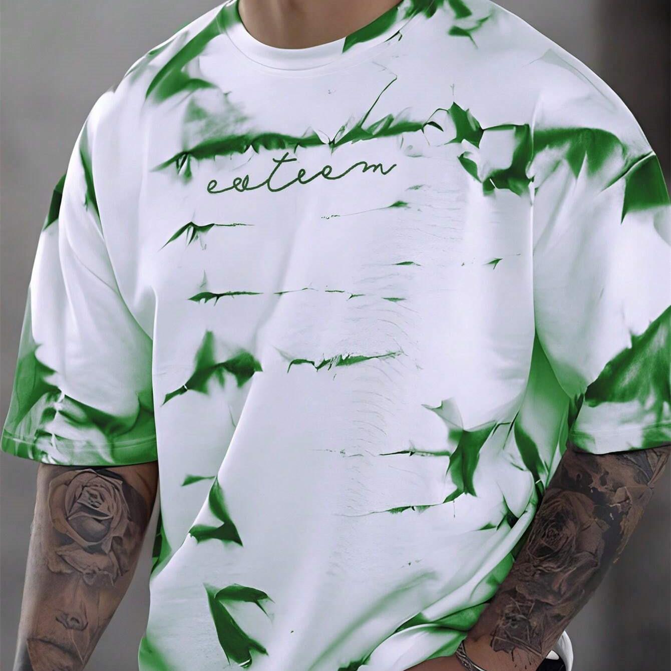 ETST 07 Manfinity LEGND Heren Tie Dye Letter Grafisch T-shirt XS