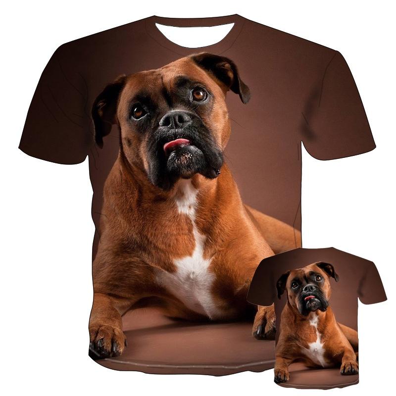 ETST WENDY 05 Nieuwe mode 3D schattige dieren Homme Boxer Dog Street grappige Boxer Dog T-shirts Animal Puppy grafische Tee XL