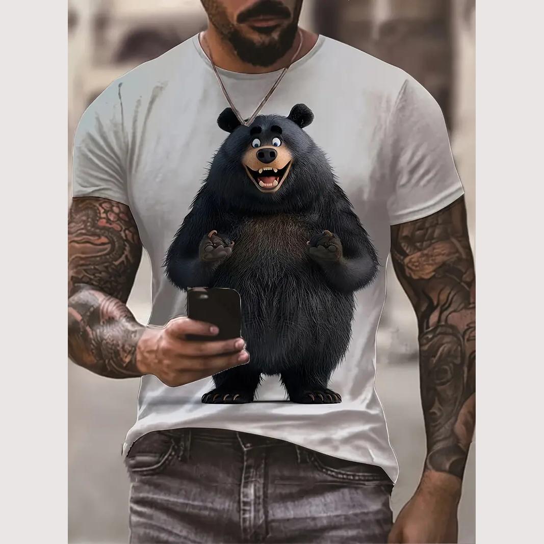 ETST WENDY 05 Zomer Heren T-shirt Kattenprint Casual Korte Mouw 3d T-shirts Mode Streetwear Ronde Hals Trui Oversized Herenkleding S