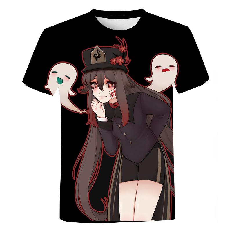 Baibao QIQI Anime Game Genshin Impact 3D Print Korte Mouwen T-shirt voor Heren Zomer Oversized T-shirt Mode Harajuku Straat Ronde Hals Top XXXL