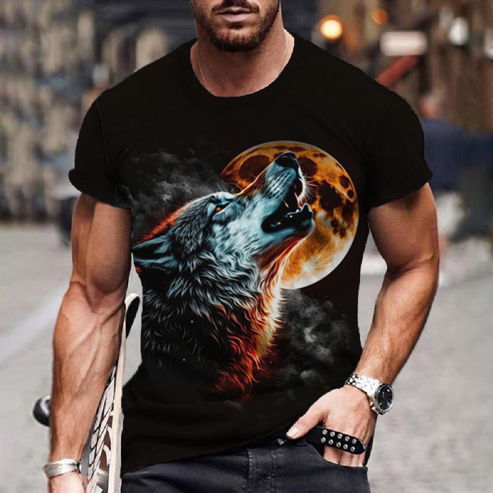 Xr 01 Wolf T-shirt 3d Digitaal Dierenprint Grafisch camisa hombre Casual Tees Korte Mouwen Comfortabele Pullover Tops Herenkleding S