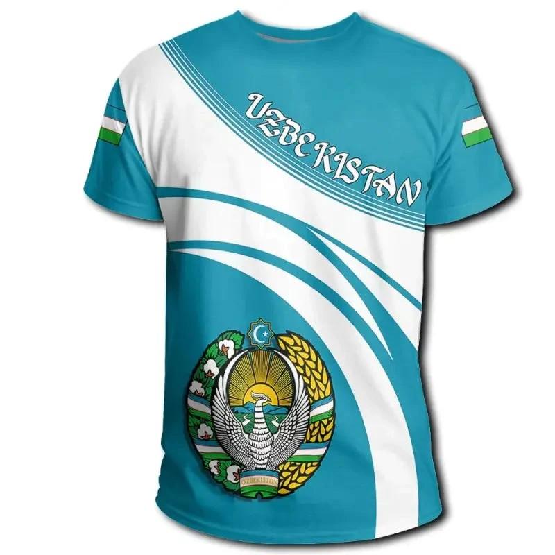 ETST 011 Oezbekistan 3D geprint T-shirt Nationale vlag Nationaal embleem element top voor mannen en vrouwen Hoge kwaliteit casual streetwear chic S