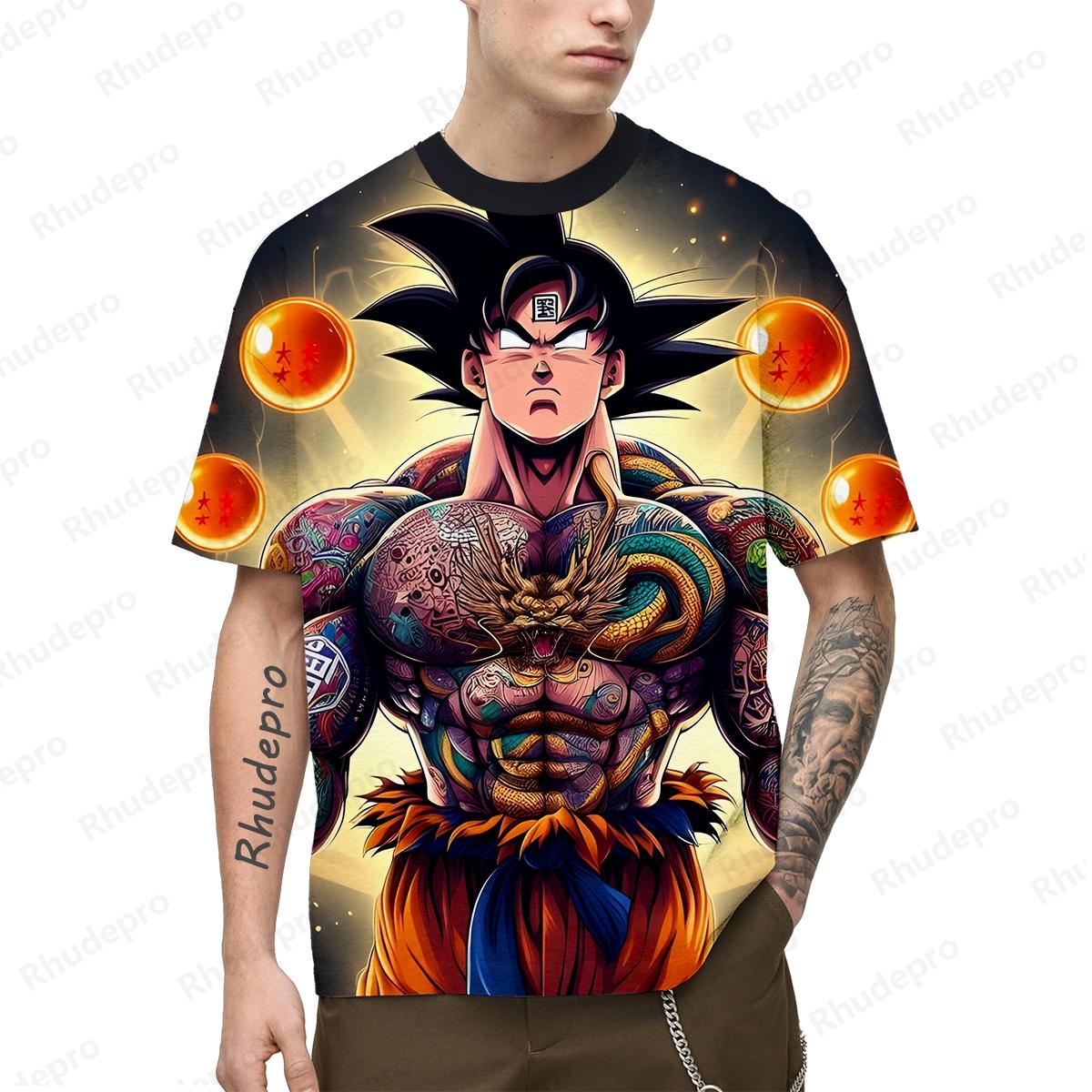 ETST 011 Zomer Hot Men Japan Anime Goku All Over 3D Print Cosplay Kinderen Straat T-shirts Unisex Oversized Top 2024 Korte mouw S