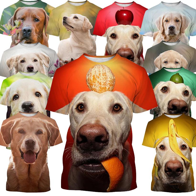 ETST 006 2024 Labrador Retriever T-shirt dier 3D-printen straatkleding heren- en dames casual mode oversized korte mouwen T-shirt S