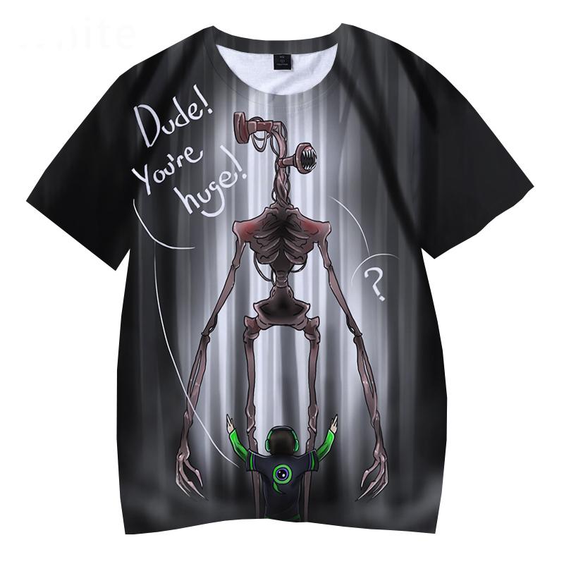 No. 11 Fashion Nieuwe mode sirene hoofd 3D print T-shirt voor jongens meisje casual korte mouw horror game tee harajuku streetwear cool oversized top 170