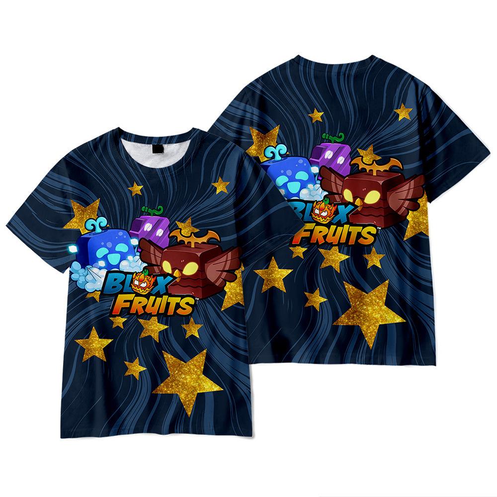 TOP COOL FASHION Blox Fruits Printing Heren T-shirt Casual Ademende T-shirts Grappige ROBLOX Losse T-shirts Street Oversized T-shirts Man XS