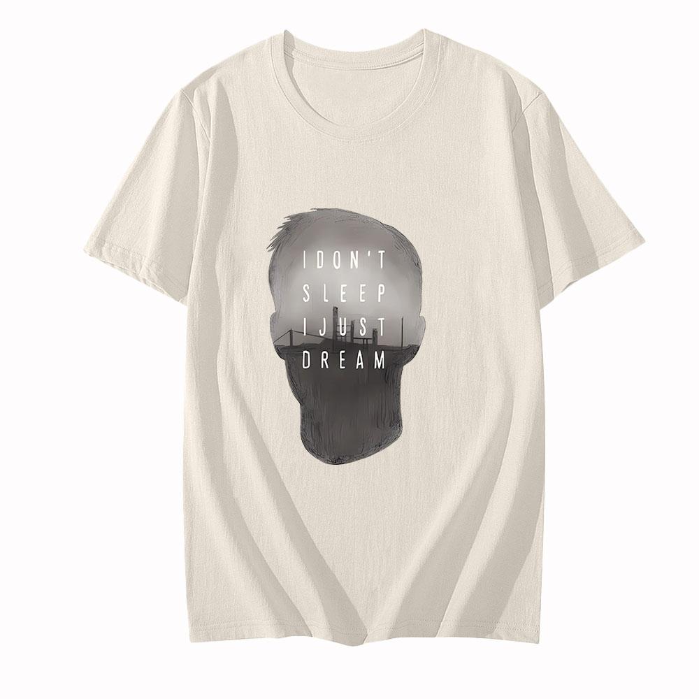 Trendy discount True Detective & True Detective Essential T-shirts HEREN Mode Vier Seizoenen T-shirts 100% Katoenen T-shirts O-hals High Street Grafisch XS rood