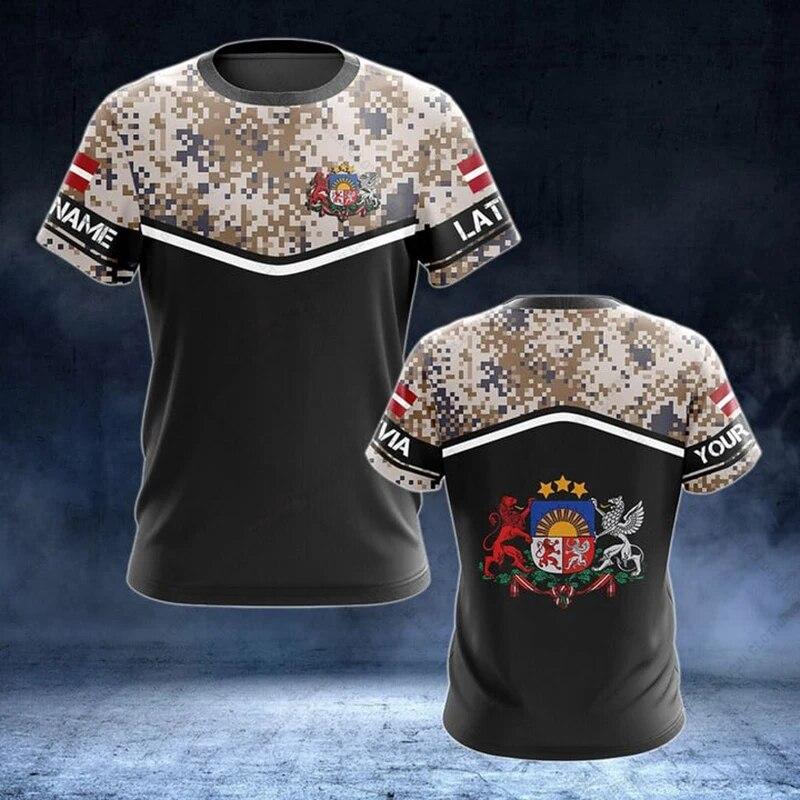 Baibao QIQI Letland Camouflage Tees Zomer Casual Streetwear Heren Losse T-shirts Jongen Oversized Sportkleding Korte Mouw Tops 6XL