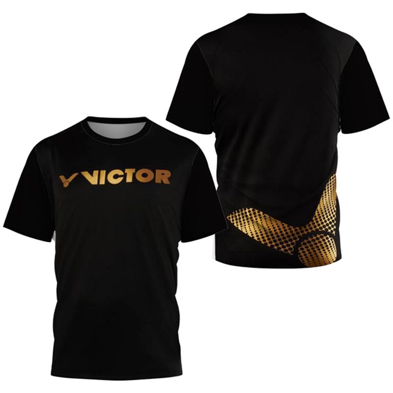 Kukebang Heren T-shirts Gradient Harajuku Badminton Tafeltennis Trainingspakken Zomer Comfortabel Ademend Snel Droog T-shirts Losse Sporttop S
