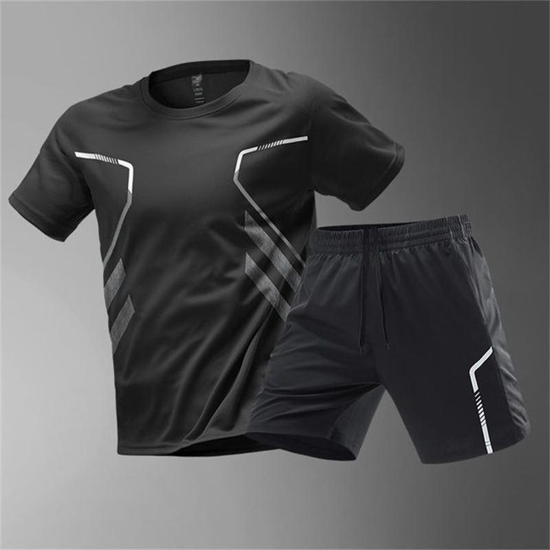 ETST 07 Zomermode Heren Ademend Tennis Sportpak Casual Outdoor Sportkleding Dames Badminton T-shirt Losse Hardloopkleding Set S