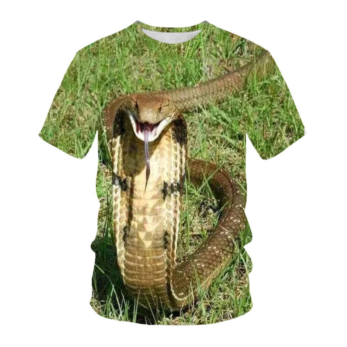 WowClassic Hip Hop Zomer Korte Mouw T-shirts Slangenserie 3D Geprint T-shirt Streetwear Heren Dieren T-shirts Casual Outfit S