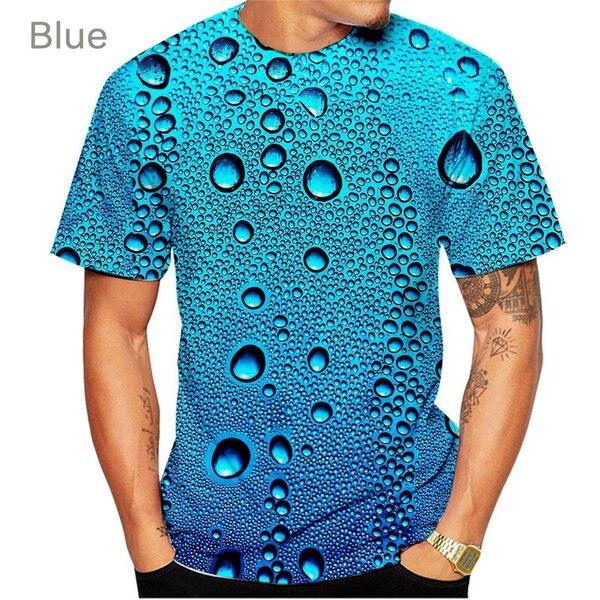 Subilier Mode Regendruppel 3D Print T-shirt Zomer Nieuwe Mannen/Vrouwen Sport T-shirts Over zwart